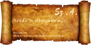 Sztán Alexandra névjegykártya