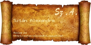 Sztán Alexandra névjegykártya